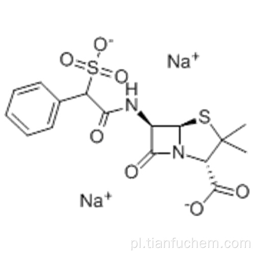 Sól kwasu 4-Thia-1-azabicyklo [3.2.0] heptano-2-karboksylowego, 3,3-dimetylo-7-okso-6 - [(2-fenylo-2-sulfoacetylo) amino] - sól sodowa (1: 2 ), (57192066,2S, 5R, 6R) - CAS 28002-18-8